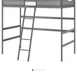 Ikea TUFFING Loft bed frame, dark gray, Twin