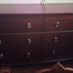 Solid Oak Wood Dresser & Nightstand