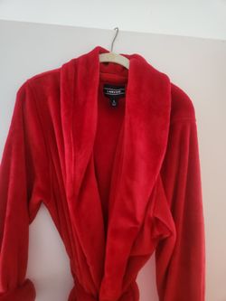 Lands' End Red Fleece Robe Size Large