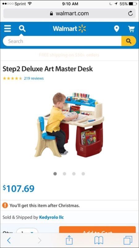 Brand New In Box - Step 2 deluxe art master desk with splat mat