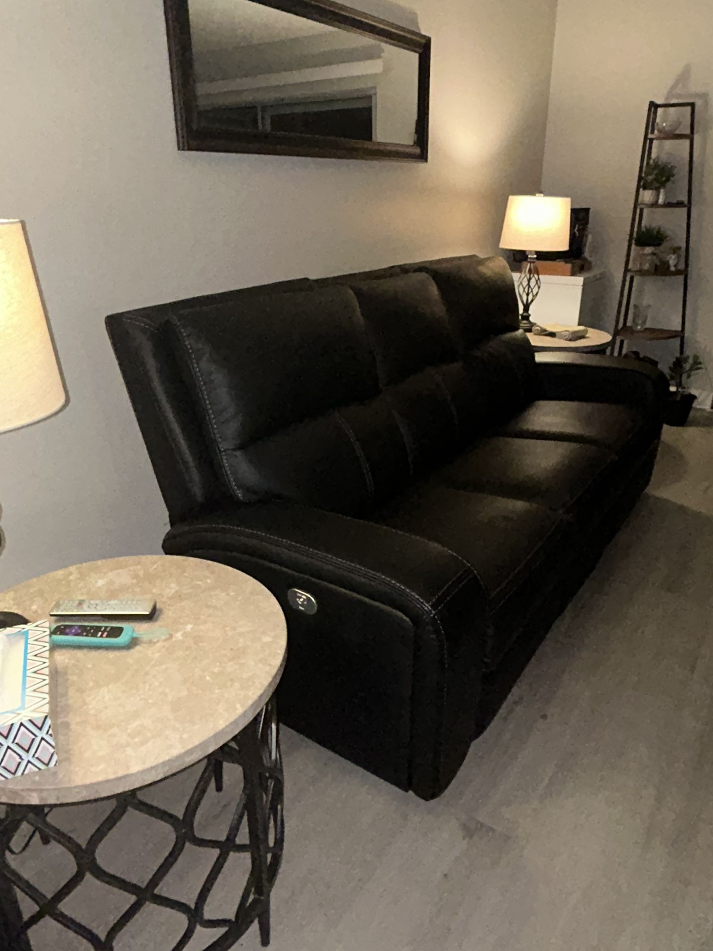 Black Leather Electric Reclining Couch