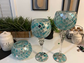 Candle Holders Turquoise