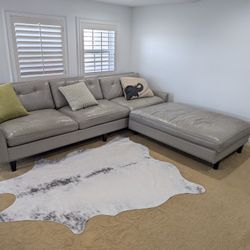 Grey Leather Couch