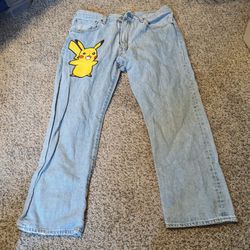 Pokemon X Levi's Blue Jeans Pre Owned 36*30