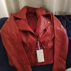 Brand New Girl Leather Jacket With Tags Size M