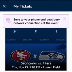 Seattle Seahawks Vs. 49ers-Front Row A for Sale in Seattle, WA - OfferUp