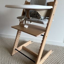 Stokke Tripp Trapp High Chair Complete With Tray And Seat Cover