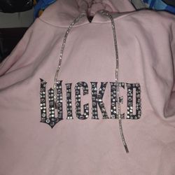 Wicked (Forever 21)  Glitz & Rhinestone Plus Size Powder Pink Hoodie