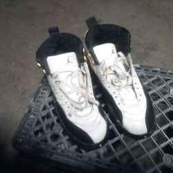 Jordan 12 black white gold
