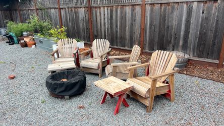 Adirondack chairs and side table