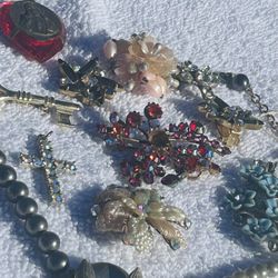 Antique Jewelry For Craft One  Of Each Stones Missing Here And There