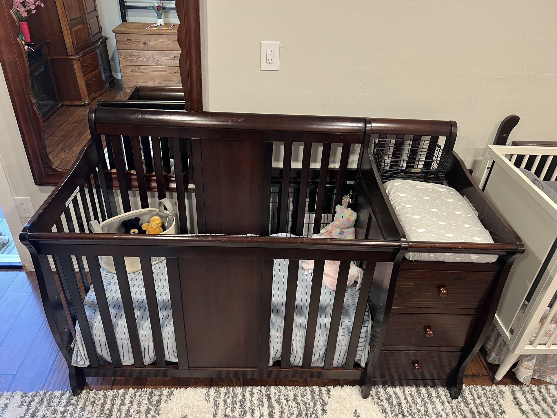 Baby Crib With Changing Table Attached
