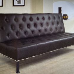 Brand New Black Faux Leather Sofa Bed