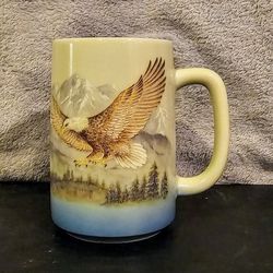 Vintage Otagiri Bald Eagle Mountain Scene Coffee Mug 