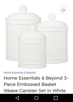 Home essentials & beyond weave canister in white