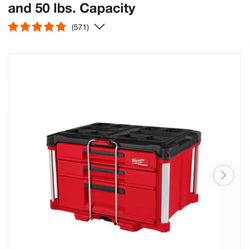 Milwaukee PACKOUT 22 in. Modular 3-Drawer Multi Drawer Tool Box with Metal Reinforced Corners and 50 lbs. Capacity
