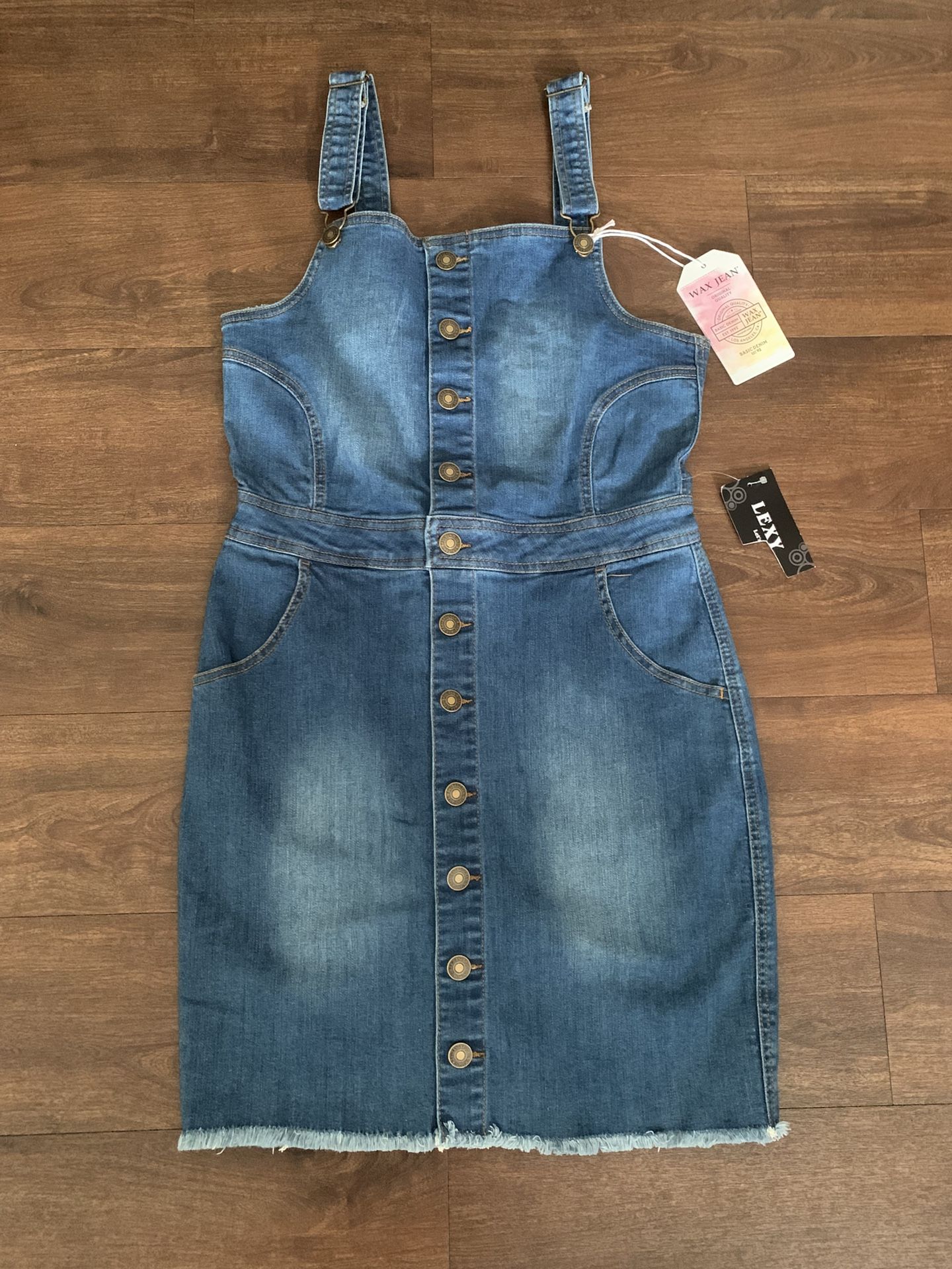 Wax Jean Blue Strapless Denim Dress/Skirt Overalls Size Medium NWT