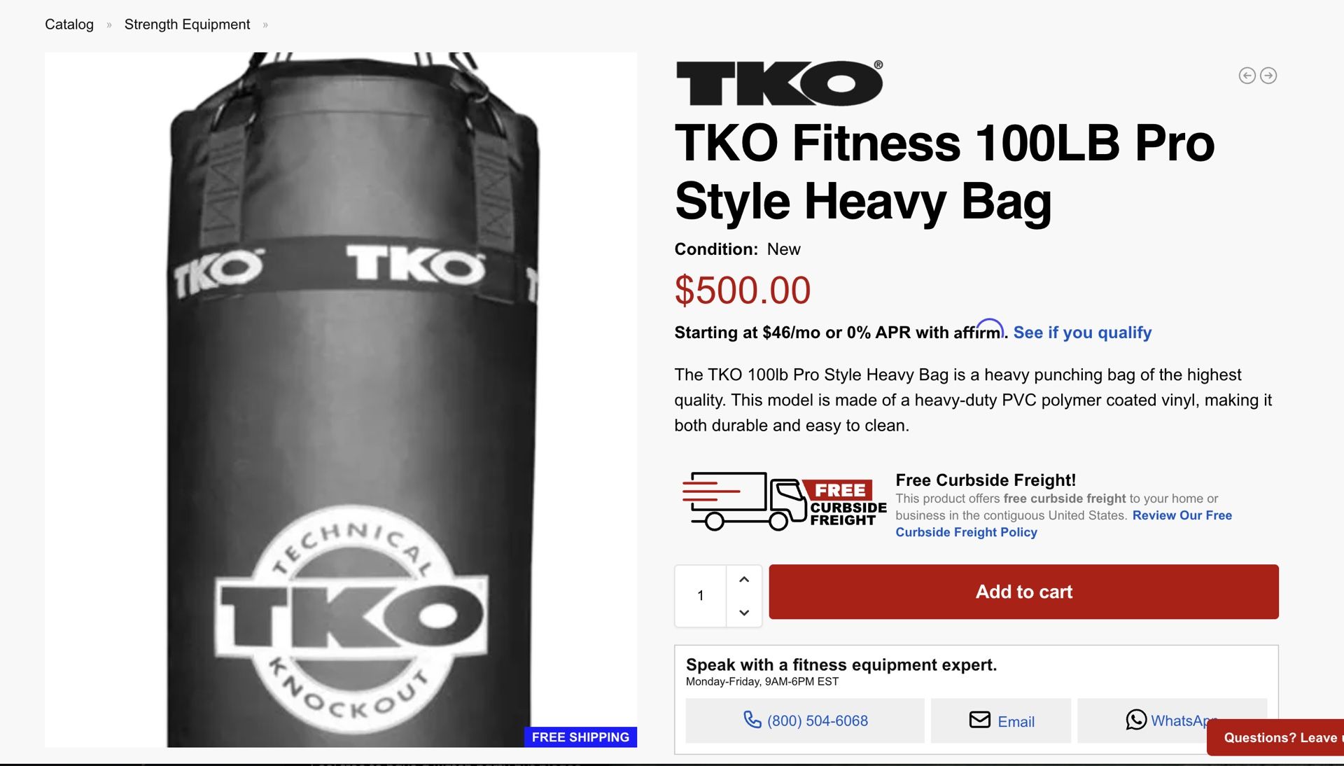 TKO Punching Bag With Stand
