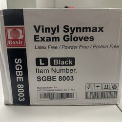 VINYL SYNMAX EXAM GLOVES// Black
