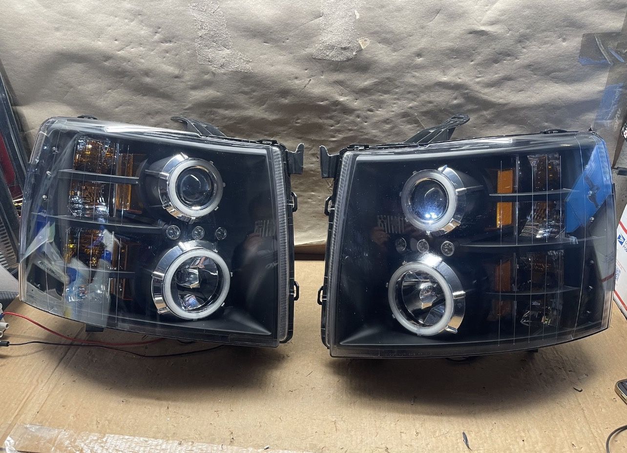 Oh123 Fit 07-13 Chevrolet Silverado Halo Headlight Pair 