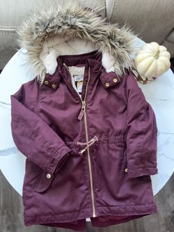 Girls Maroon Winter Jacket Size 4-5T – H&M