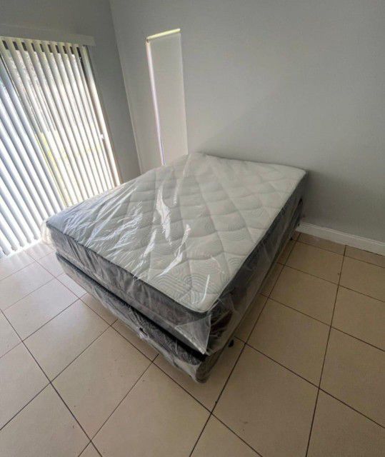 QUEEN SIZE MATTRESSES PILLOW TOP WITH BOX SPRING FREE BOX NEW QUEEN 