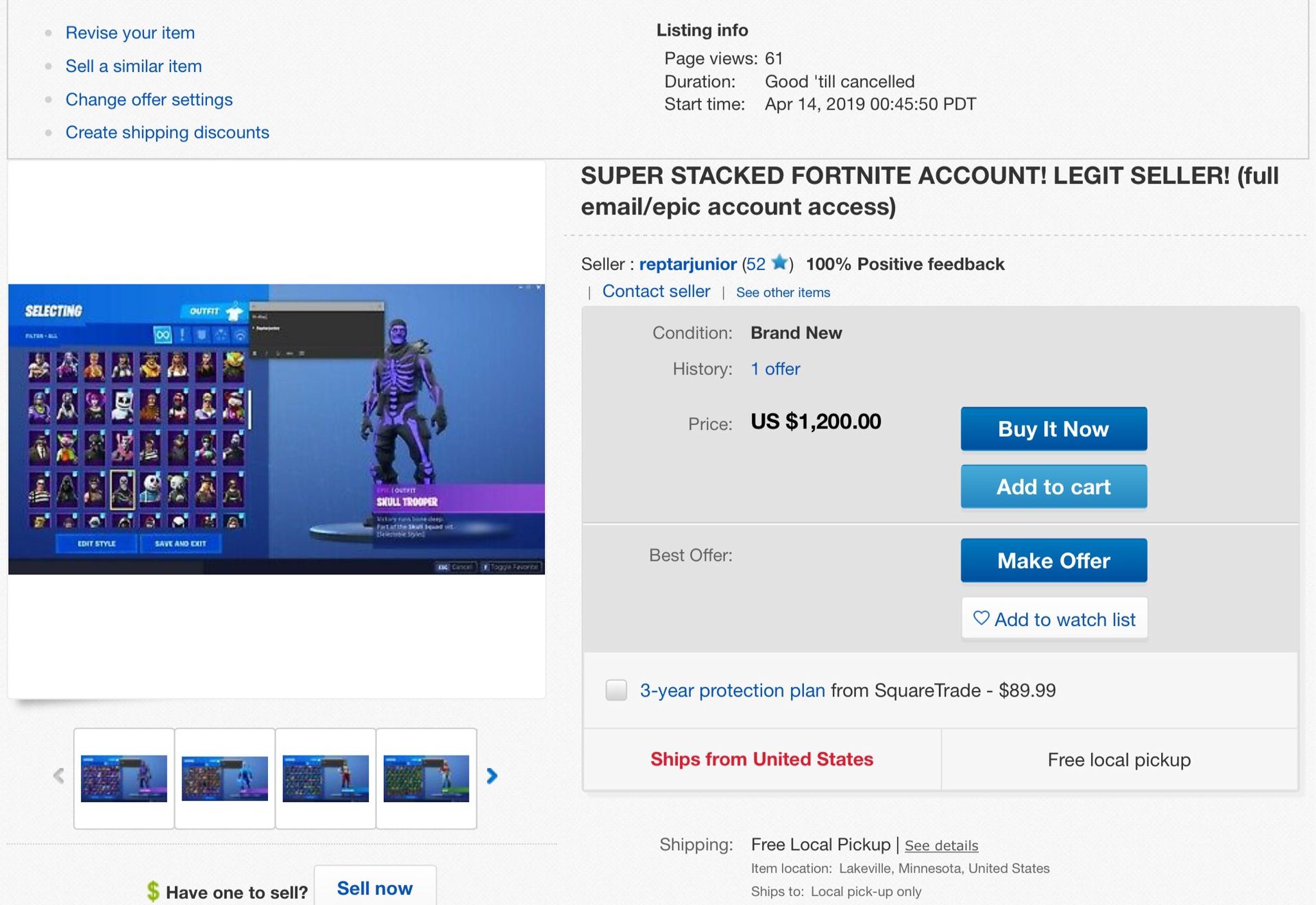 175+ Skins SUPER STACKED FNBR/STW fortnite account -LEGIT - full account/email access (PC) & (XBOX)
