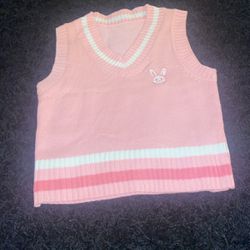 Pink crop sweater vest