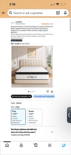 King Size Mattress, 12 Inch King Mattress in a Box for Back Pain Relief, Upgrade Memory Foam and Pocket Coils Spring, Medium Firm, Excellent Motion Is
