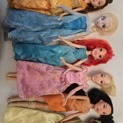 Disney 6 Dolls Lot Like New Excellent Condition 