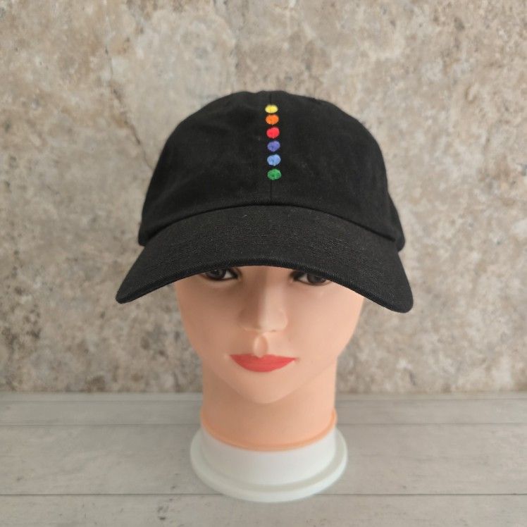 Peacock Black Adjustable StrapbackHat