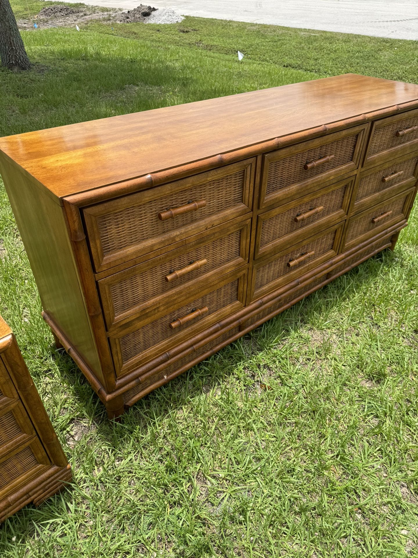 Martinville Faux Bamboo Dresser And Night Stand