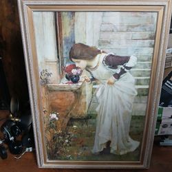 "The Shrine" (1896) by John William Waterhouse-Printed with a Gold Colored Frame
