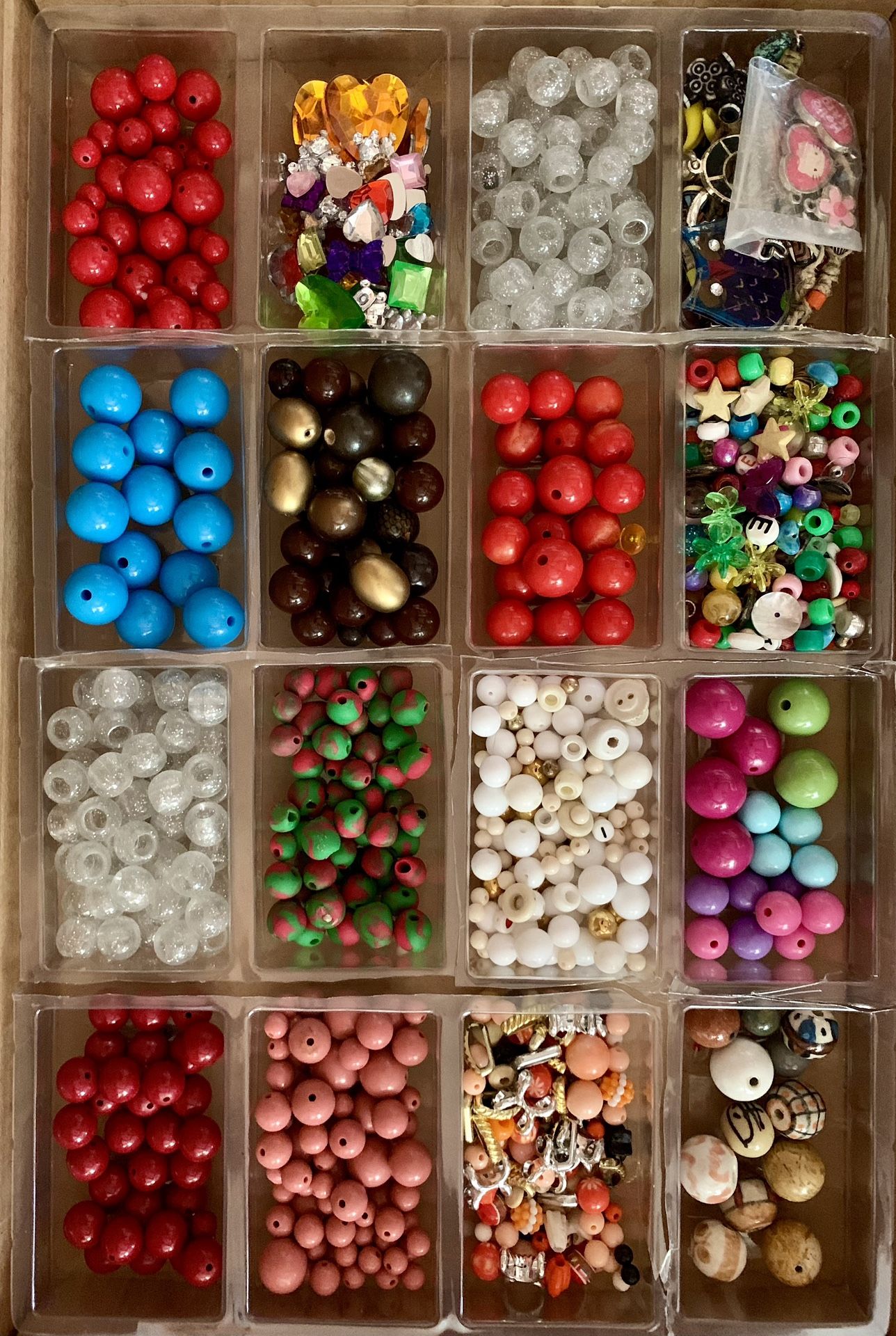 Huge Lot 2lbs+ Acrylic Beads Children DIY Mixed Multicolor (300+ Beads)
