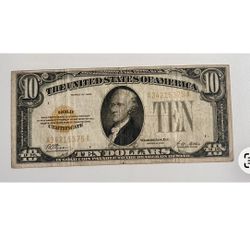 1928 $10 Gold Certificate 
