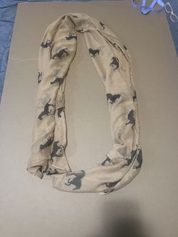 Racing Horse, Print Beige  an Brown Scarf In Excellent Condition Only Wore  Once