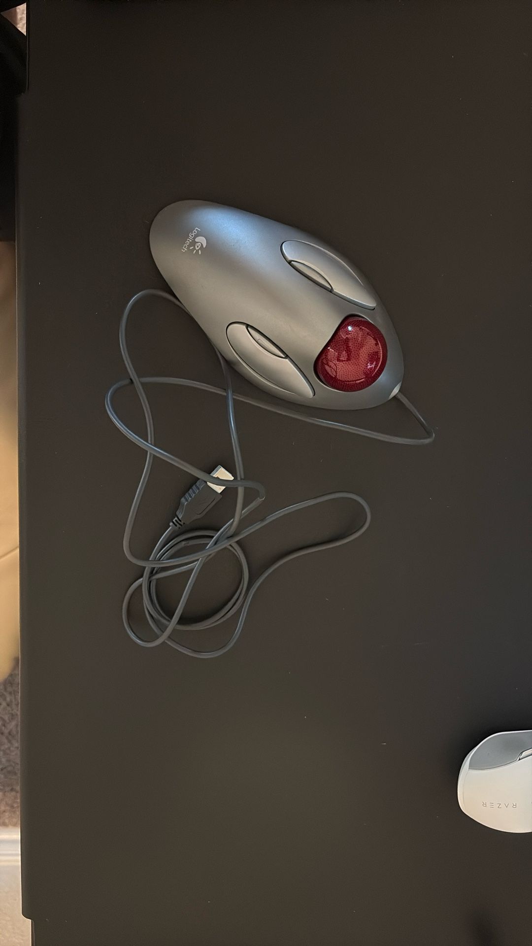 Logitech T-BC21 (contact info removed)67 Optical Trackman Marble USB Mouse Silver Ergonomic