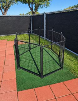 Black Metal Dog Playpen Enclosure