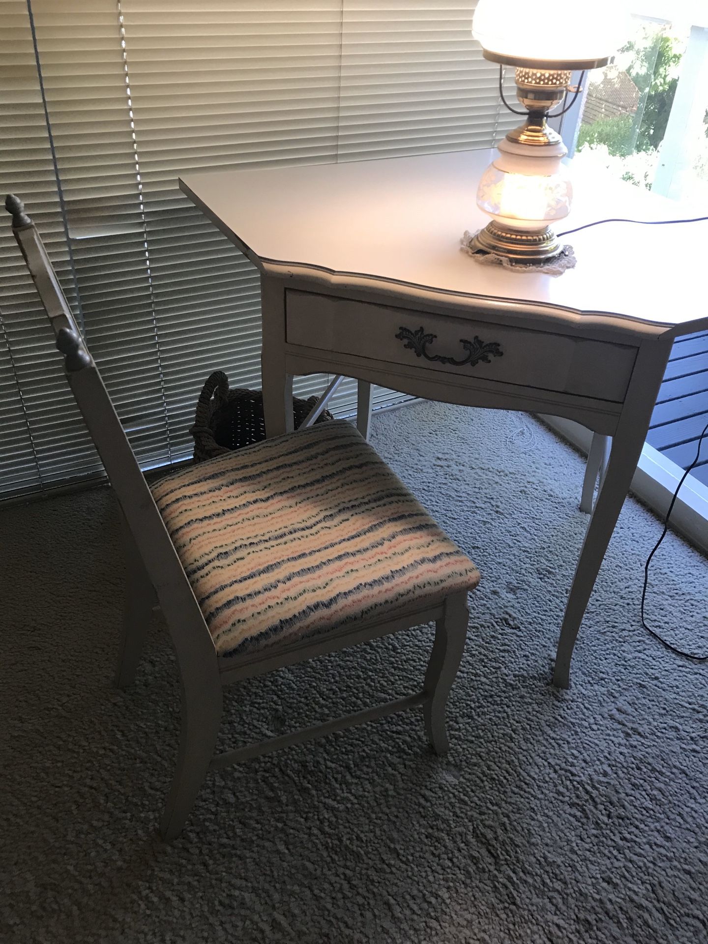 Antique corner desk and chair