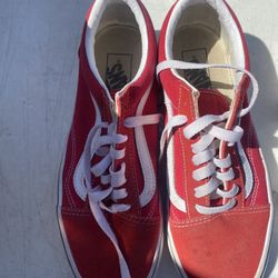 Red Vans Mens Size 8