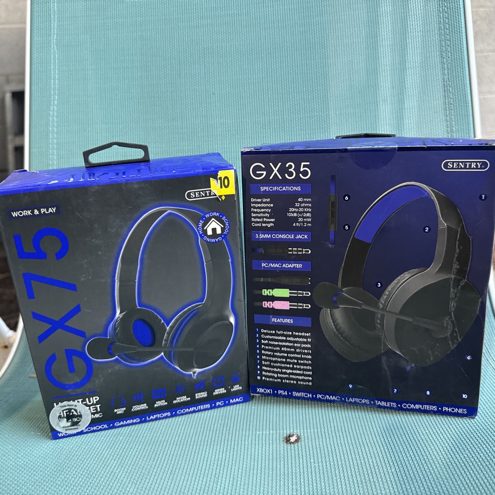 Sentry GX35 Communication Headset Gaming Headphone w Boom Microphone WORK & PLAY 2 For 1