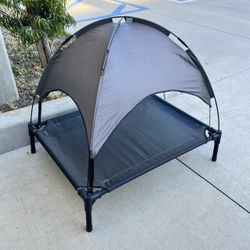 New In Box 30x25x30 Inches Tall Dog Cat Pet Elevated Cot Bed Hammock With Removable Canopy Sun Shade 