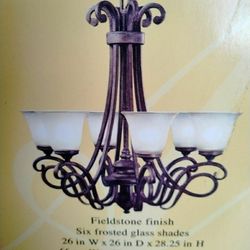 Chandelier Lamp,  26"W X 26" D X 28.25 In. H (FREE LOCAL PICK UP)