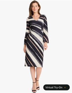 Maggy London Women's Bell Sleeve Sheath Dress size 14