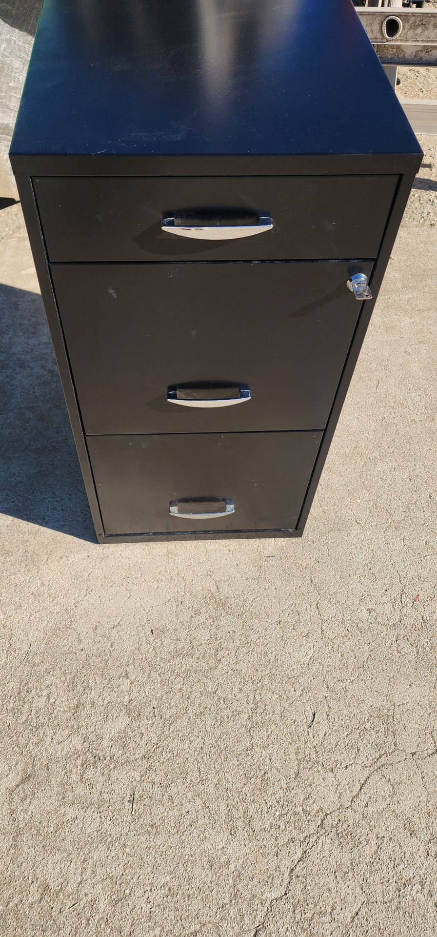 New Black File Cabinet with Key