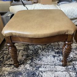 Faux Leather Ottoman