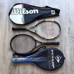 Dunlop & Wilson Adult Tennis Rackets + Matching Cases