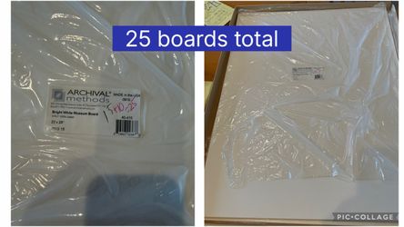 Bundle of miseim boards for matting and framing photography.