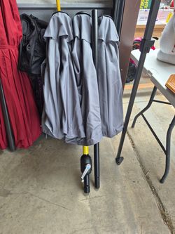 Large Outdoor Patio Umbrella Gray