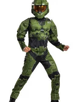 Disguise Halo Infinite Master Chief Costume Kids Size Muscle Padded Size 4-6 or 7-8